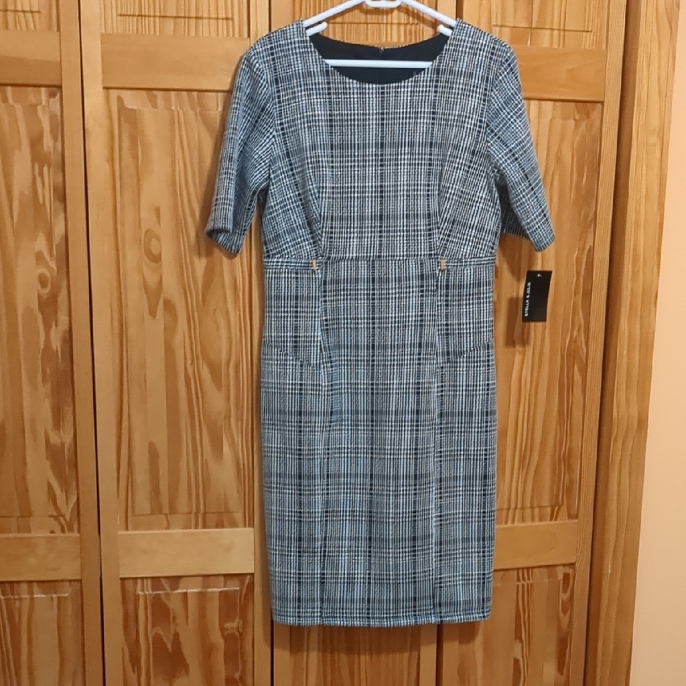 Chic Black And White Checkered Dress